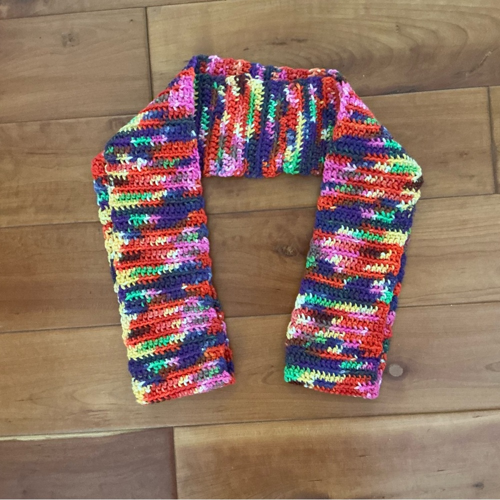 Handmade Crocheted Pride multi color Knit Infinity Scarf
